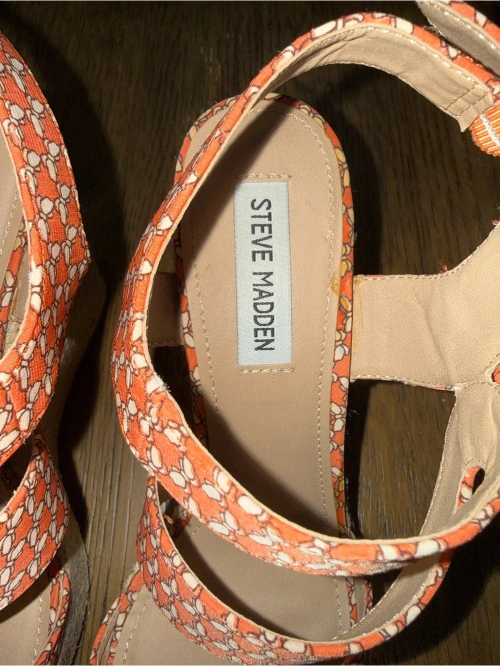 Steve Madden Coral Floral Pattern Strappy Wedge Sandals